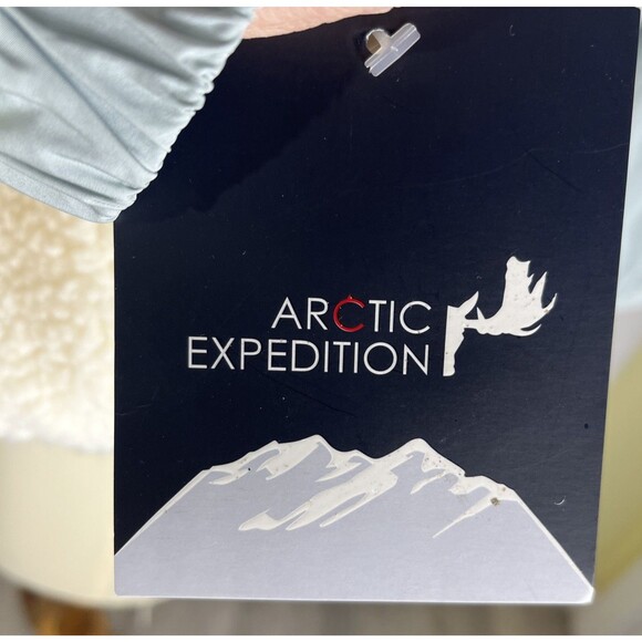 Artic Expedition Women's Berber Coat Hidden Hood Ivory Blue-Grn Size Medium NEW - Picture 16 of 16